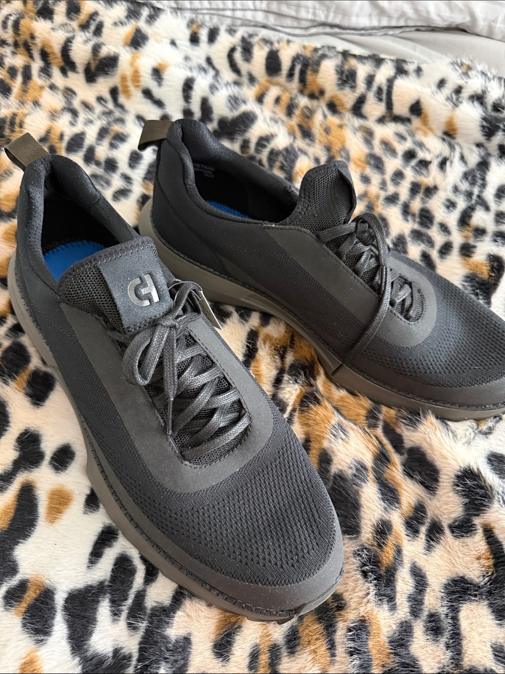 Cole Haan Men's Gray and Black Knit Lace-Up Athletic Sneakers